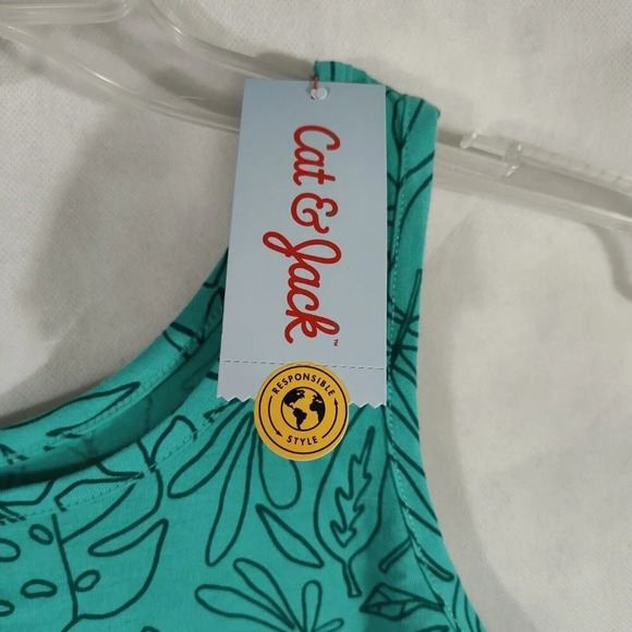 Lot of 2 Cat and Jack Peach Green Peplum Tank Top Girls XXL 18 PLUS Summer NEW - Picture 10 of 10